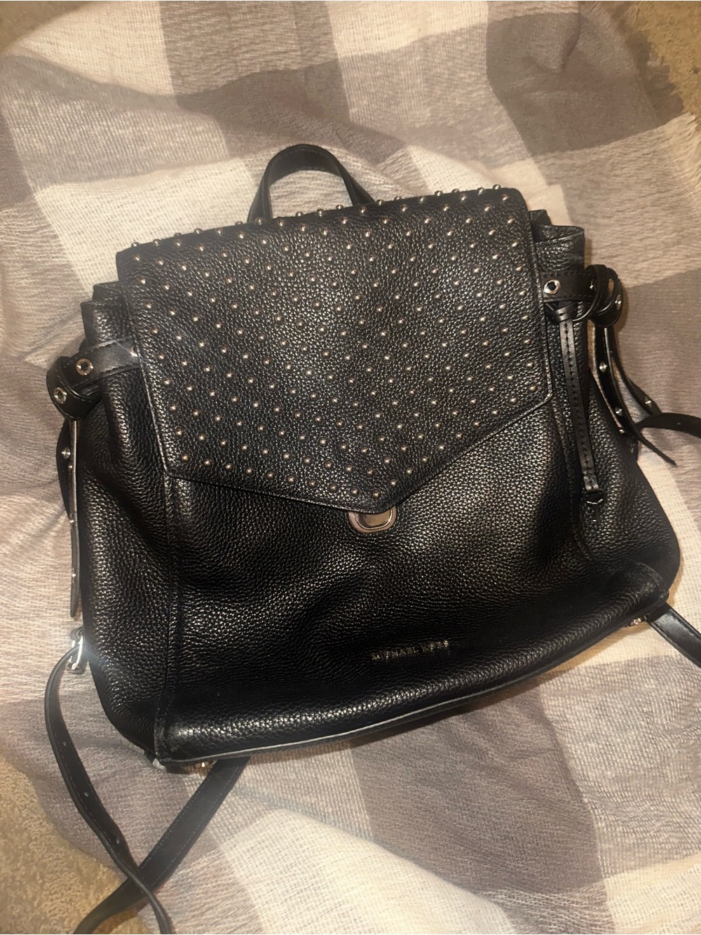 Michael Kors Black Studded Leather Backpack Bristol
